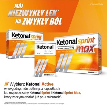 Ketonal Active, 50 mg, kapsułki twarde, 20 szt.