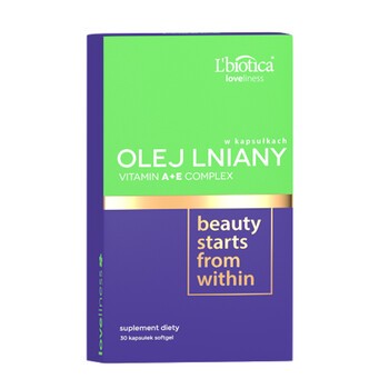 L`Biotica Olej Lniany Vitamin A+E Complex, kapsułki, 30 szt.