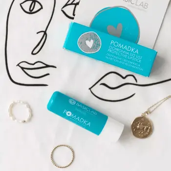 BasicLab Famillias, pomadka ochronna do ust, odżywienie i regeneracja, 1szt