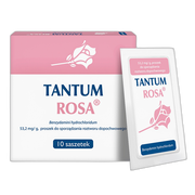 Tantum Rosa, 53,2 mg/g, proszek do sporządzania roztworu dopochwowego, 10 saszetek