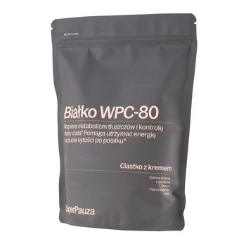 SuperPauza Białko WPC-80 Super spalanie, proszek, smak ciastko z kremem, 750 g
