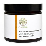 BeeHerbs, regenerująco-odżywczy mus do ciała, truskawkowy, 250 ml