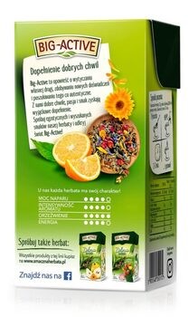 Big-Active, Zielona herbata z pomarańczą, liściasta, 100 g