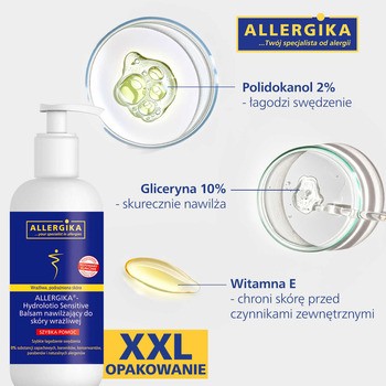 Allergika Hydrolotio Sensitive, balsam nawilżający do skóry wrażliwej, 500 ml