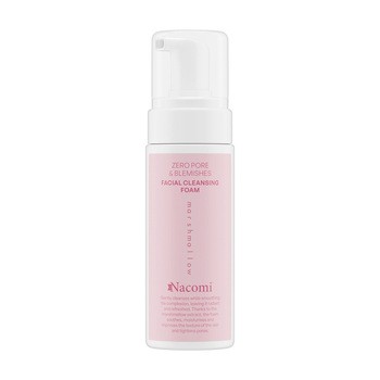 Nacomi Zero pore & blemishes, pianka oczyszczająca do twarzy Marshmallow, pianka, 150 ml