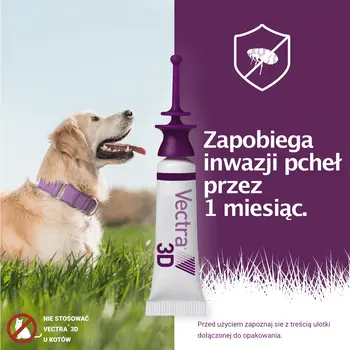 Vectra 3D Roztwór dla psów 1,5 – 4 kg, ochrona przed pasożytami, pipety, 3 szt.