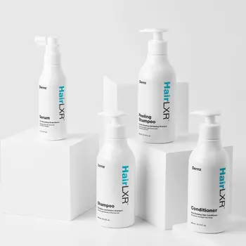 Dermz Laboratories HairLXR Haircare Set, zestaw 4-stopniowy do kompleksowej terapii przeciw wypadaniu włosów