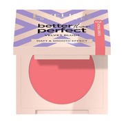 Eveline Better Than Perfect Velvet Blush, prasowany róż do policzków, 02 Funny Peach, 2,3 g https://azcdn.doz.pl/image/d/product/91f9a224-scale-180x180.png
