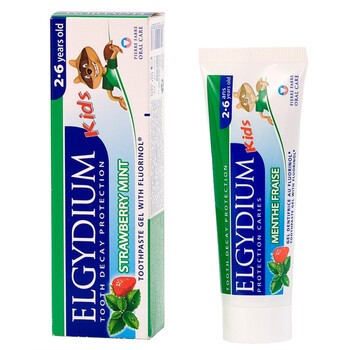 Elgydium Kids, pasta, do zębów, miętowo-truskawkowy, 50 ml
