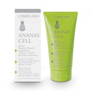 L'Erbolario Ananas Cell, super aktywny krem do skóry brzucha i ud, 24 h, działanie odchudzające, 150 ml