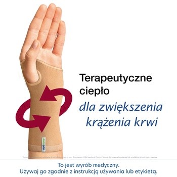 Actimove AC Wrist Support, opaska na nadgarstek dla osób z zapaleniem stawów, kolor beżowy, rozmiar M, 1 szt.
