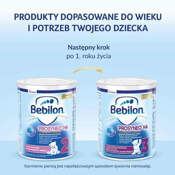 Zestaw 2x Bebilon Prosyneo HA 2, mleko następne dla niemowląt po 6. miesiącu, 400 g