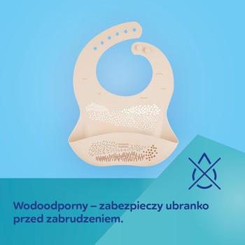 Canpol Babies, śliniak silikonowy z kieszonką, zielony, 1 szt.