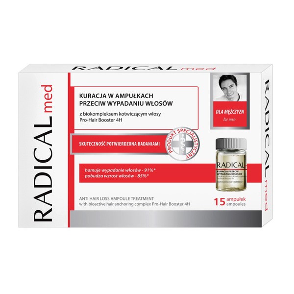 Radical Med Radical Med, kuracja przeciw wypadaniu włosów dla mężczyzn, 5 ml, 15 ampułek