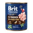 Brit Premium by Nature Chicken with chicken hearts, karma mokra dla dorosłych psów wszystkich ras, kurczak z sercami, 800 g