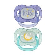 Canpol Babies, silikonowe smoczki uspokajające symetryczne Night & Day 0 - 6 miesięcy, kolor niebieski, 2 szt. https://azcdn.doz.pl/image/d/product/ac559540-scale-180x180.png