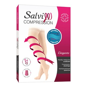 Salvi Elegante 260, podkolanówki uciskowe, 140 DEN, mikrofibra, jasny beż, rozmiar L, 1 para