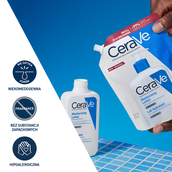 Zestaw CeraVe, nawilżająca emulsja dla skóry normalnej, suchej i bardzo suchej, 473 ml + opakowanie uzupełniające refill, 473 ml