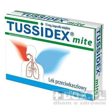 Tussidex mite, 15 mg, kapsułki miękkie, 15 szt