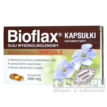 Bioflax Olej Wysokolinolenowy, 500 mg, kapsułki, 60 szt