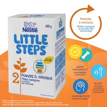 Nestle Little Steps 2, mleko następne dla niemowląt po 6 miesiącu 600 g