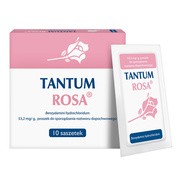 Tantum Rosa, 53,2 mg/g, proszek do sporządzania roztworu dopochwowego, 10 saszetek