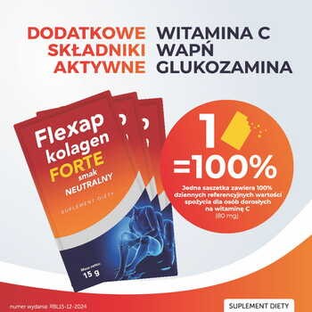 Flexap kolagen Forte, saszetki z proszkiem, smak neutralny, 30 szt.