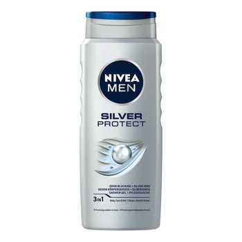 Nivea Men, żel pod prysznic 3w1, Silver Protect, 500 ml