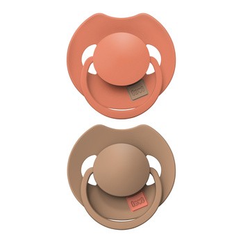 Canpol Lovi Prime, dynamiczny smoczek uspokajający silikonowy, 18 m+ Granola/Orange, 2 szt.