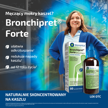 Bronchipret Forte, 490 mg + 49 mg/ml, roztwór doustny, 50 ml