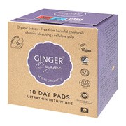 Ginger Organic, podpaski na dzień, 10 szt.