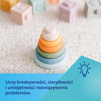 Canpol Babies, sensoryczna układanka piramidka, 1 szt.