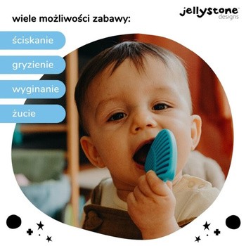 Jellystone Designs, silikonowe puzzle sensoryczne dla niemowlaka, tęczowe kółko, 6 szt.