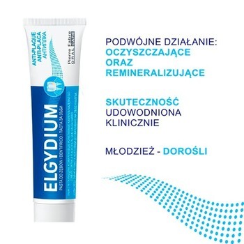 Zestaw Elgydium Sensitive, pasta do zębów w żelu, 75 ml + Elgydium Anti Plaque, pasta do zębów, 75 ml