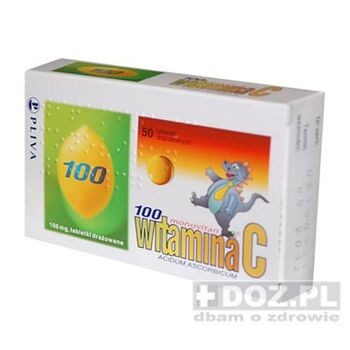 Witamina C monovitan, 100 mg, tabletki drażowane, 50 szt