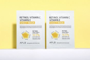 APLB Retinol Vitamin C Vitamin E Sheet Mask, maska w płachcie na twarz z retinolem oraz witaminami C i E, 25 ml