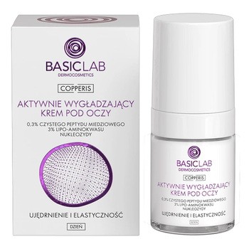 BasicLab Copperis, aktywnie wygładzający krem pod oczy na dzień Ujędrnienie i Elastyczność, 18 ml
