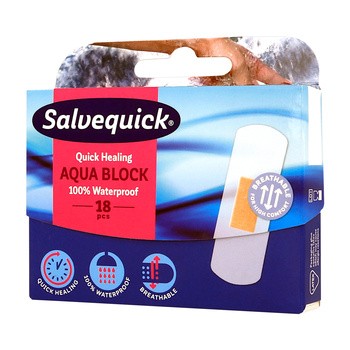 Salvequick, plastry wodoodporne, Aqua Block, 18 szt.