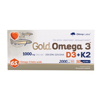 Olimp Gold Omega 3 D3 + K2, kapsułki, 30 szt.