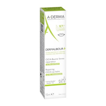 Aderma Dermalibour+ CICA, regenerujący balsam do ust, 15 ml