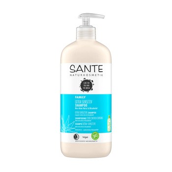 Sante, szampon do wrażliwej skóry głowy z organicznym aloesem i bisabololem, 500 ml