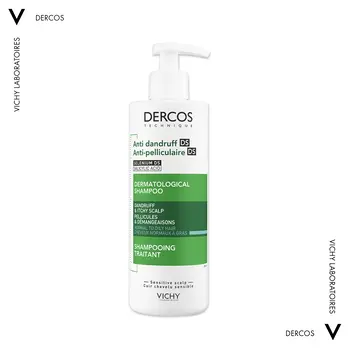 Vichy Dercos DS, szampon przeciwłupieżowy, włosy normalne i przetłuszczające się, 390 ml