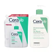 Zestaw CeraVe, oczyszczający żel do mycia dla skóry normalnej i tłustej,  473 ml + opakowanie uzupełniające refill, 473 ml https://azcdn.doz.pl/image/d/product/b0d87f3b-scale-180x180.png