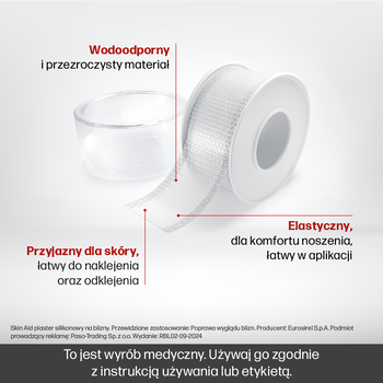 Skin Aid, plaster silikonowy na blizny, 2 m x 2 cm, 1 szt.