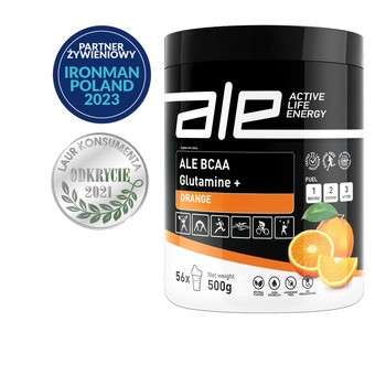 ALE BCAA Glutamine+ Orange, proszek, 500 g