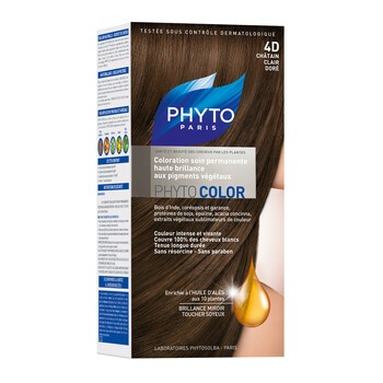 Phyto Color, farba do włosów, 4D jasny złoty kasztan, 1 opakowanie