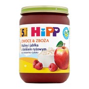 HiPP BIO od pokoleń, Maliny i jabłka z kleikiem ryżowym, po 5. m-cu, 190 g