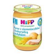 alt Hipp BIO od pokoleń, Puree z ziemniaczków z kukurydzą i indykiem, po 5. m-cu., 190 g