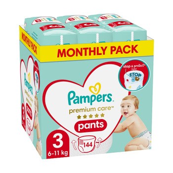 Pampers Premium Care Pants 3 (6-11 kg), pieluchomajtki jednorazowe, 144 szt.