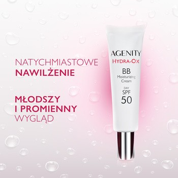Agenity Hydra-Ox, nawilżający krem BB z SPF 50, 10 light beige, 30 ml